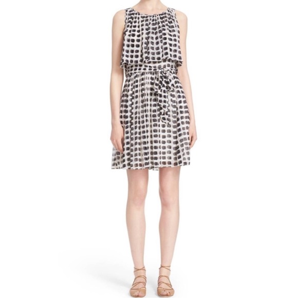 KATE SPADE New York Silk Chiffon Island Stamp Print Fit-N-Flare Sleeveless Dress - Picture 10 of 10